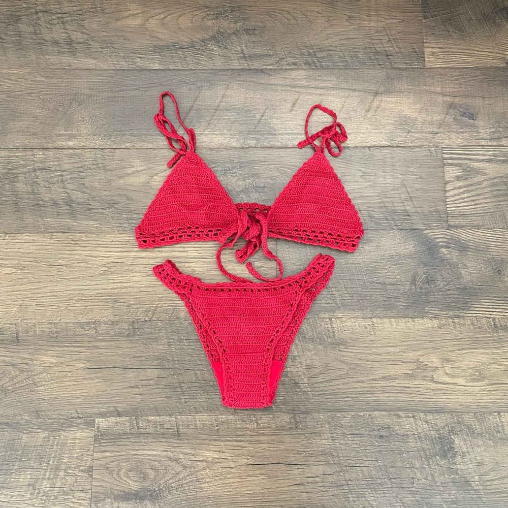 Vintage Handmade Crochet Bikini Set